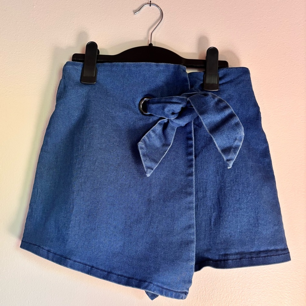 Jealous Tomato Vintage 90s Y2K Dark Blue Denim Wrap Skort
